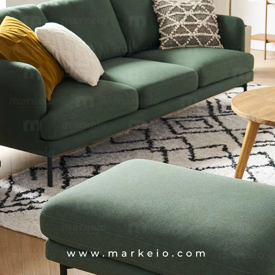 Arika - Canapé méridienne avec pouf