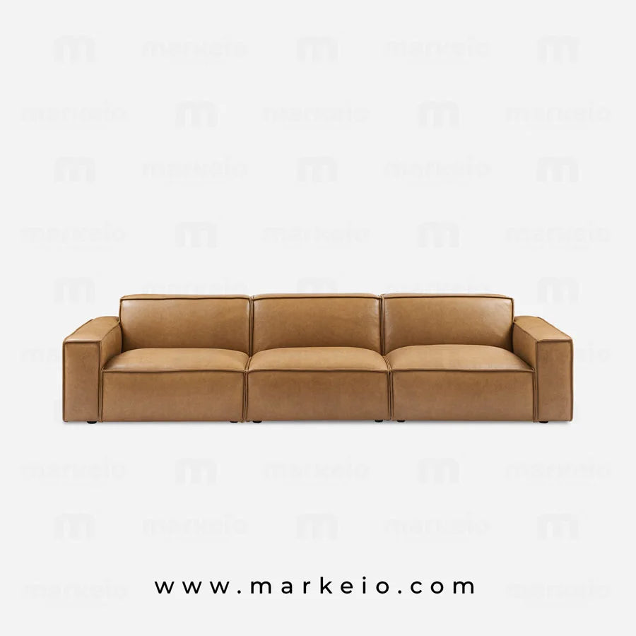 Confort d'assise du canapé 3 places Divano en similicuir à Casablanca