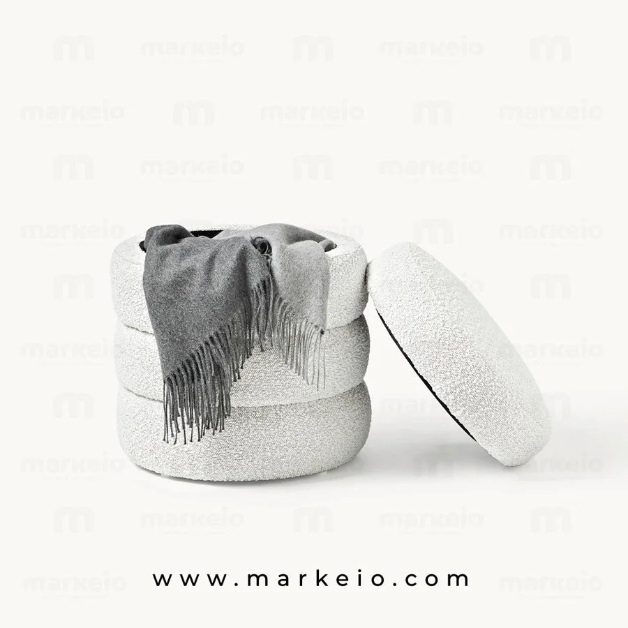 Pouf design pour chambre d'enfant ou studio moderne au Maroc.