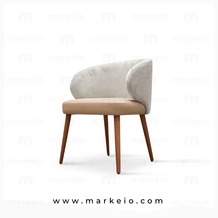 Mobilier de salle à manger luxueux avec assise rembourrée en velours.