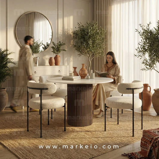 Ensemble de salle à manger complet Olevano avec 4 chaises confortables.