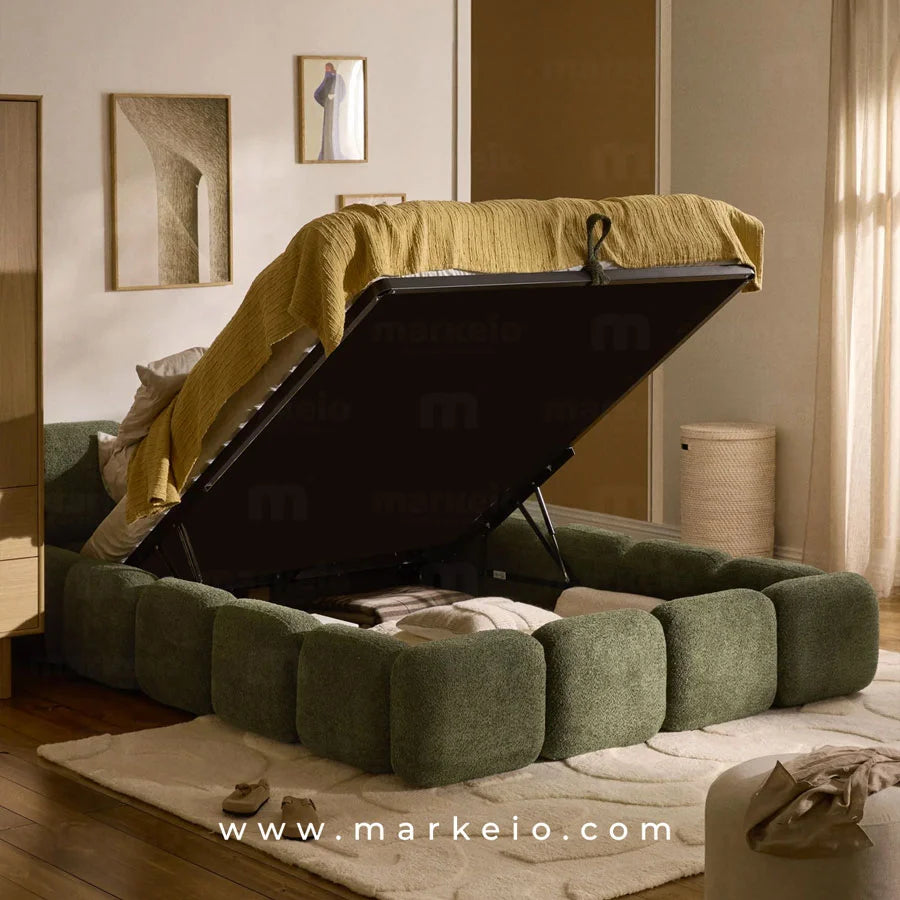 Lit coffre Evamo au design bulles disponible partout au Maroc.