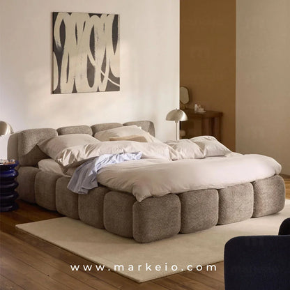 Finitions premium et textile de qualité pour le lit pour adultes Evamo