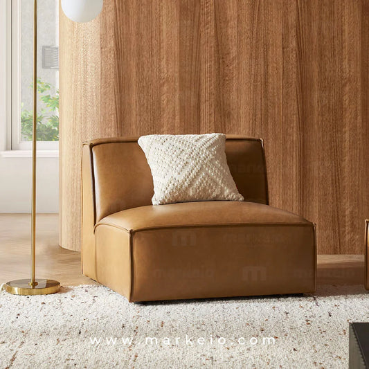 Fauteuil moderne en similicuir modèle Divano - Markeio Maroc