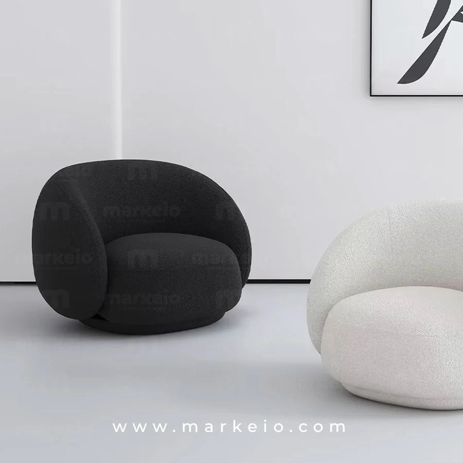 Fauteuil Curve design contemporain avec base rotative