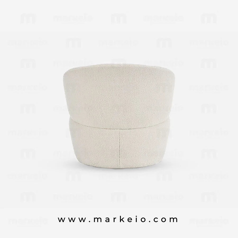 Mobilier de standing en tissu bouclette blanche pour appartement moderne.