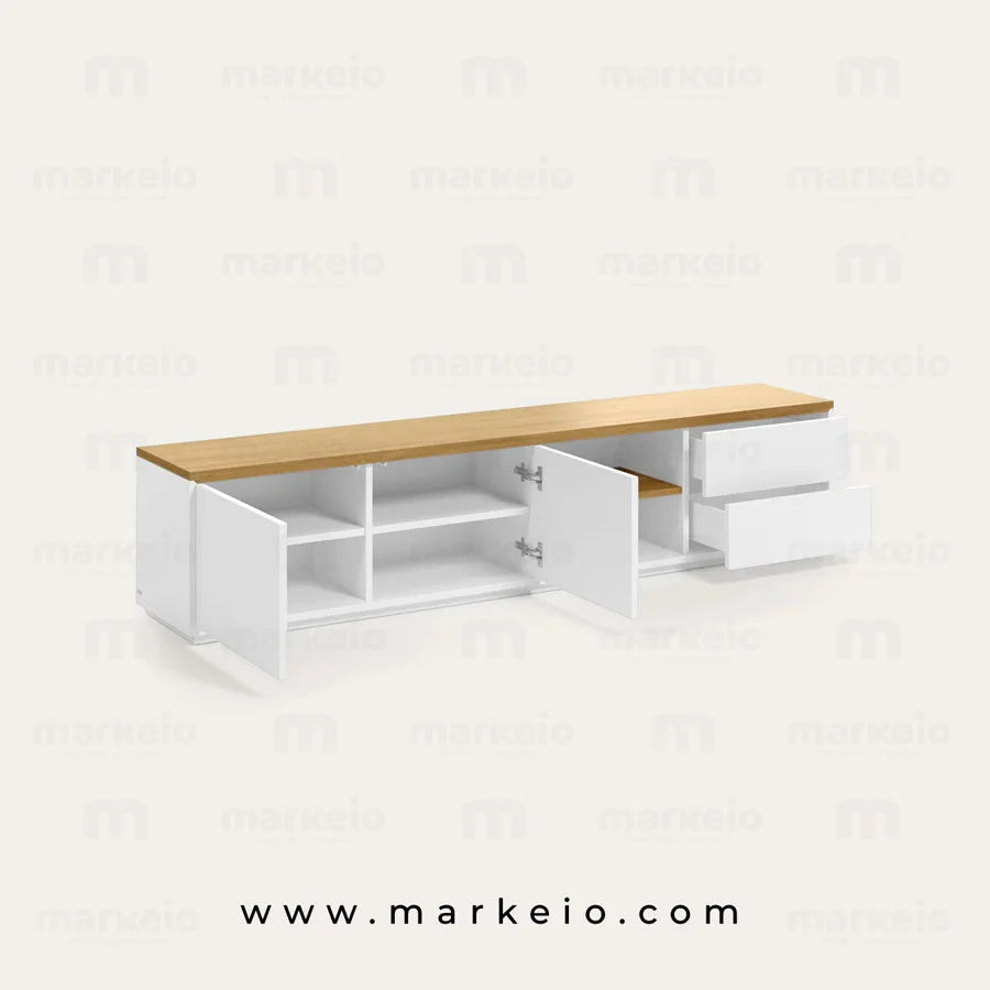 Aménagement de salon moderne à Casablanca avec le meuble Kleno.