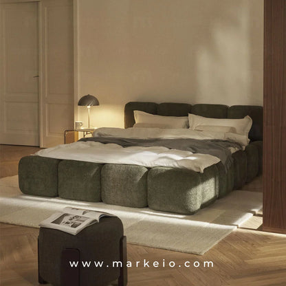 Lit rembourré Evamo avec coffre de rangement à Casablanca.
