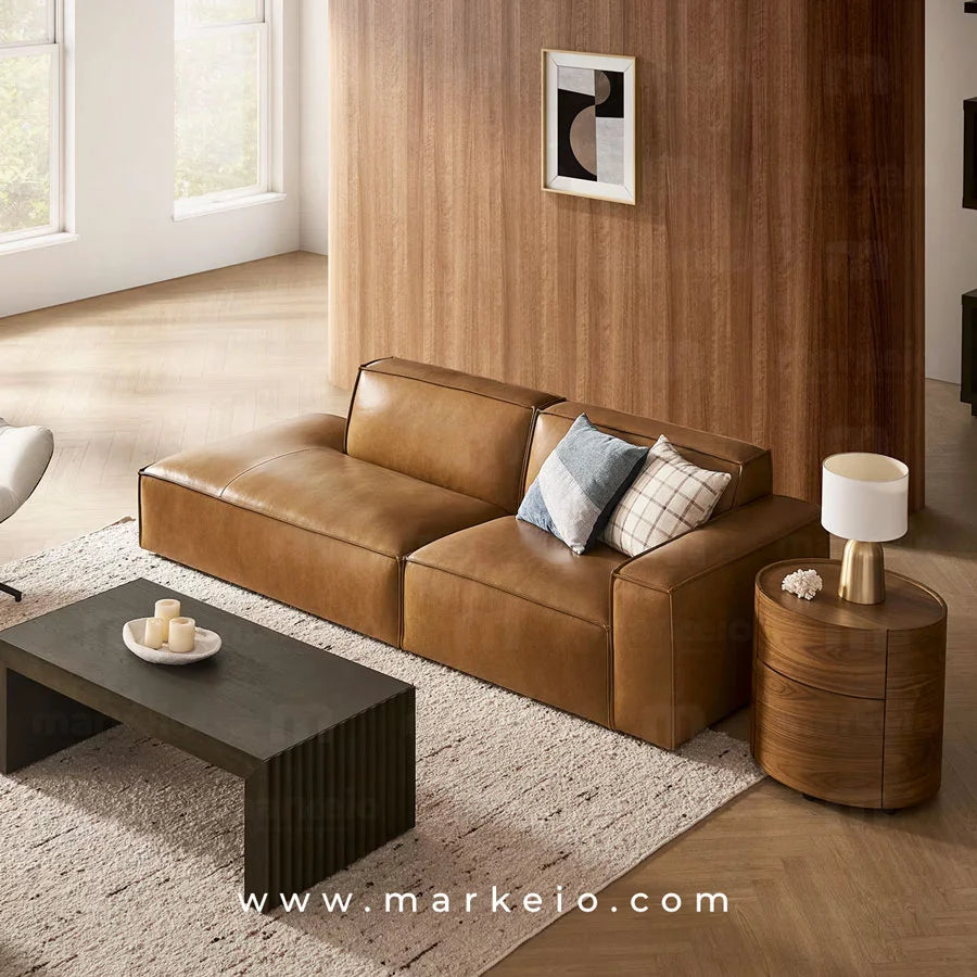 Méridienne de luxe pour un aménagement de salon contemporain à Rabat.