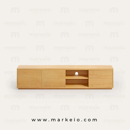 Meuble bas pour télévision en chêne véritable signé Markeio.