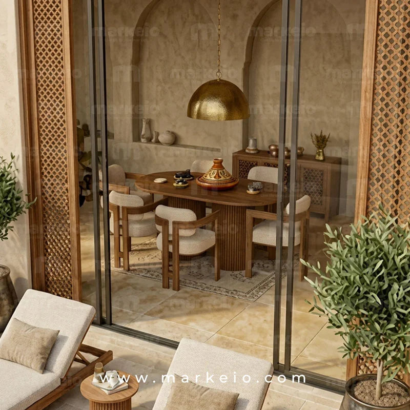 Olevano Pack salle à manger design dans un intérieur d'inspiration marocaine
