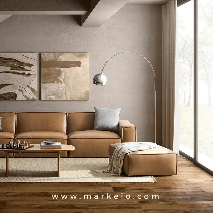 Pouf d'appoint Divano marron idéal pour salon ou chambre à Rabat