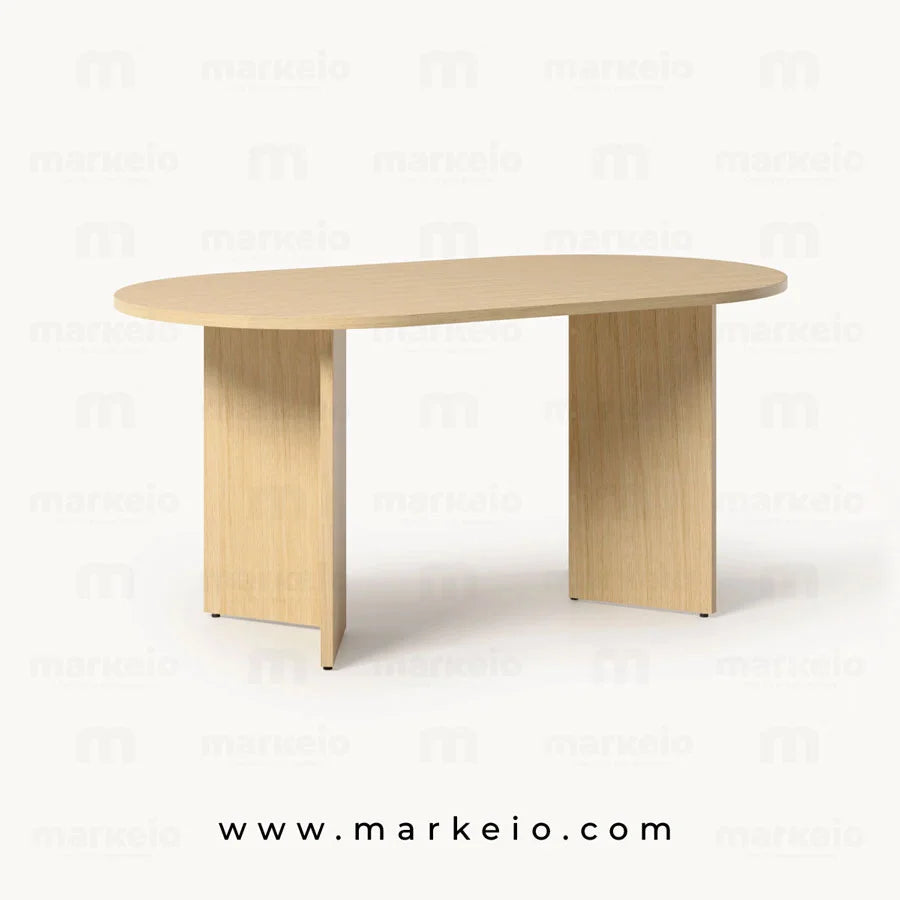 Ambiance de salle à manger sophistiquée avec la table Ovalia Markeio.