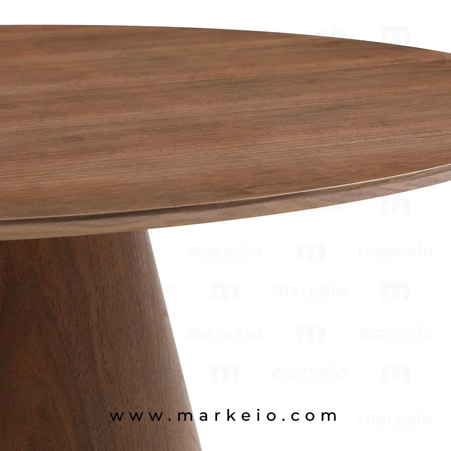 Alliance du design contemporain et de la chaleur du bois de noyer.